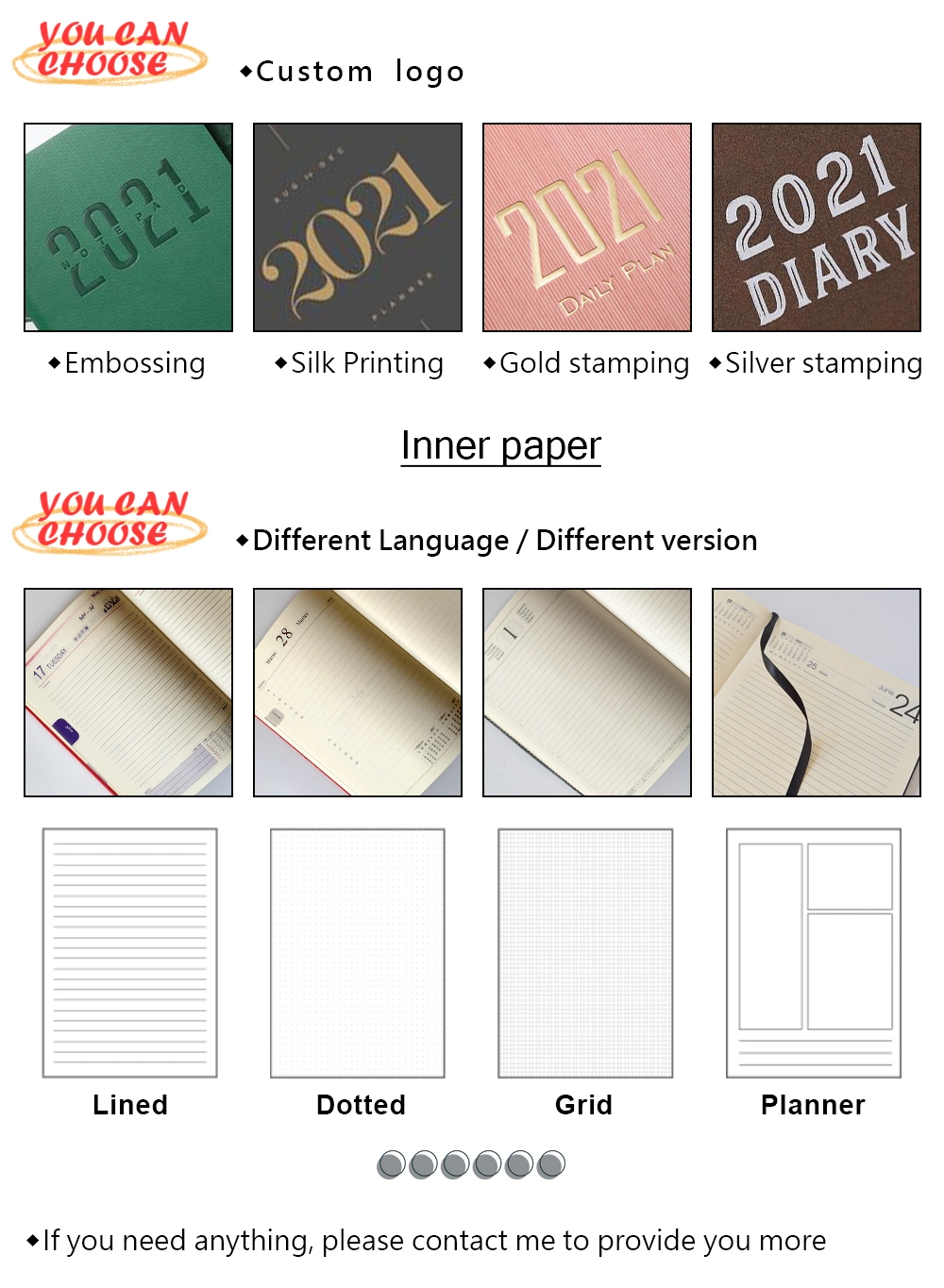 Hardcover Elastic Closure PU Leather Notebook with Dotted Lined Grid Inner Page Notebook Promotional Personalized Printed A5