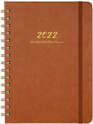 Caderno de couro personalizado impresso agenda planejador diário caderno com encadernação de anel de metal