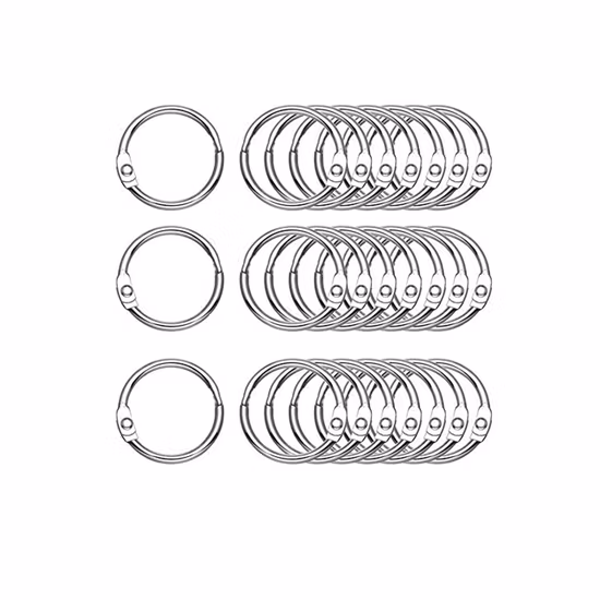 Anel de pasta de folha solta de metal prateado em formato redondo de 32 mm para notebook
