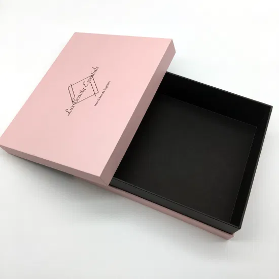 Caixa de presente luxuosa cor-de-rosa personalizada da joia da extensão do cabelo do empacotamento do presente do Pardboard